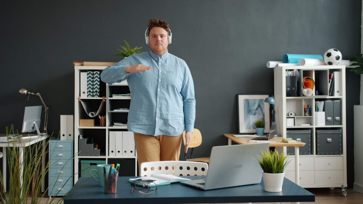 Active professional breaking free from sedentary lifestyle